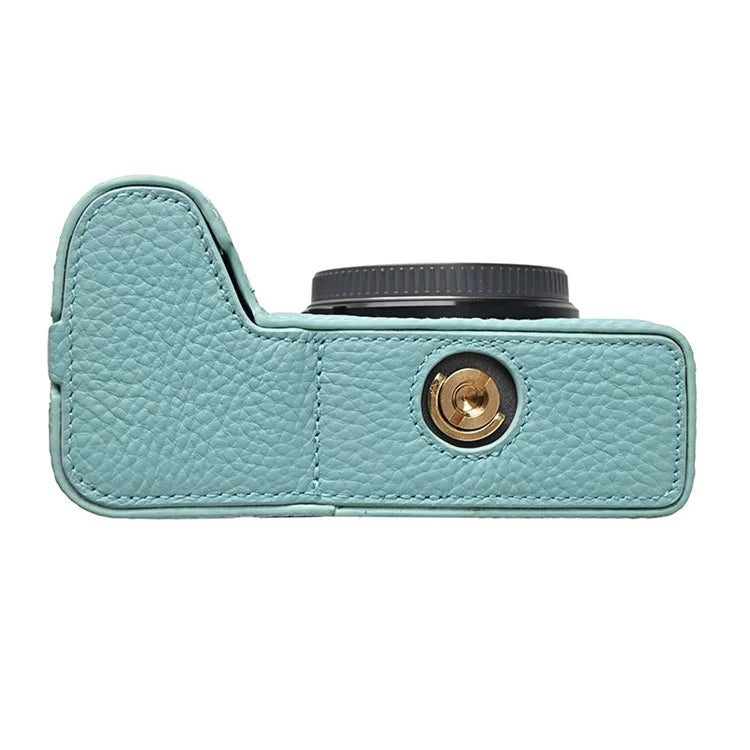 For Sony A6700 Camera Case Large Opening Genuine Cow Leather Protector with Shoulder Strap