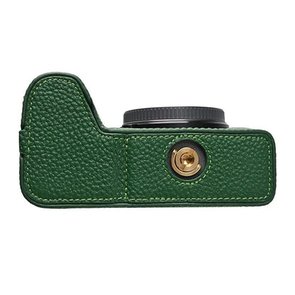 For Sony A6700 Camera Case Large Opening Genuine Cow Leather Protector with Shoulder Strap