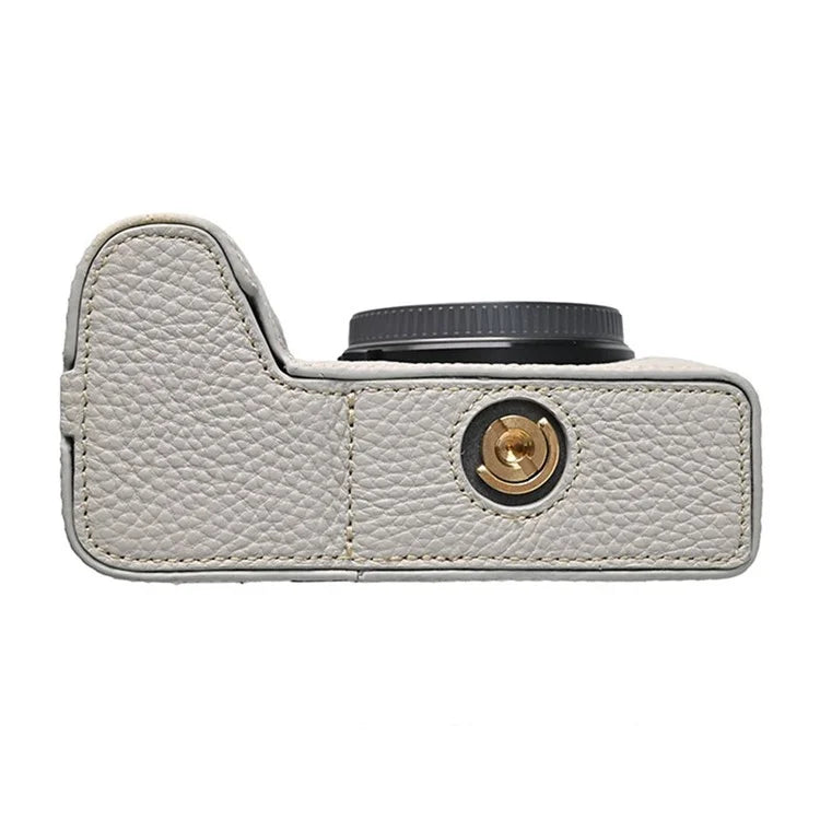 For Sony A6700 Camera Case Large Opening Genuine Cow Leather Protector with Wrist Strap