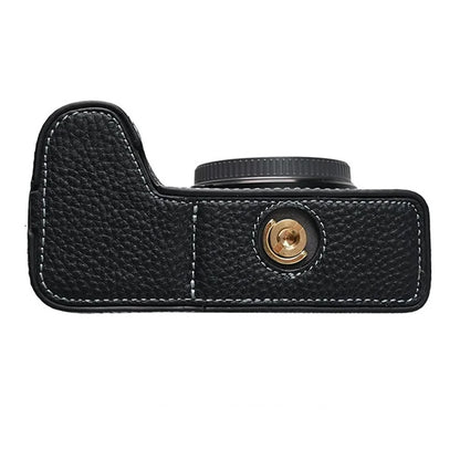 For Sony A6700 Camera Case Large Opening Genuine Cow Leather Protector with Wrist Strap