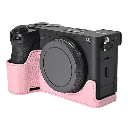 For Sony A6700 Camera Bottom Cover Case Large Opening Design Genuine Cow Leather Protector