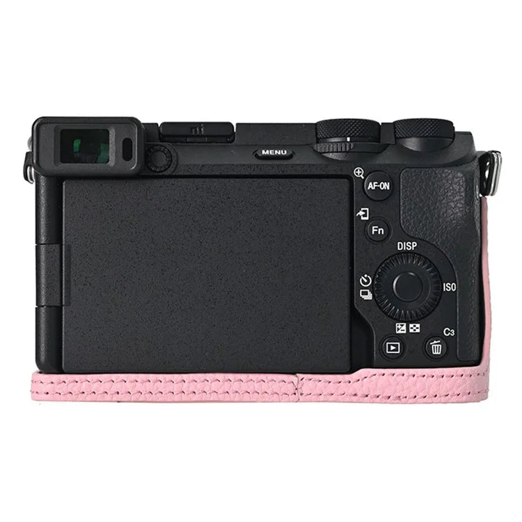 For Sony A6700 Camera Bottom Cover Case Large Opening Design Genuine Cow Leather Protector