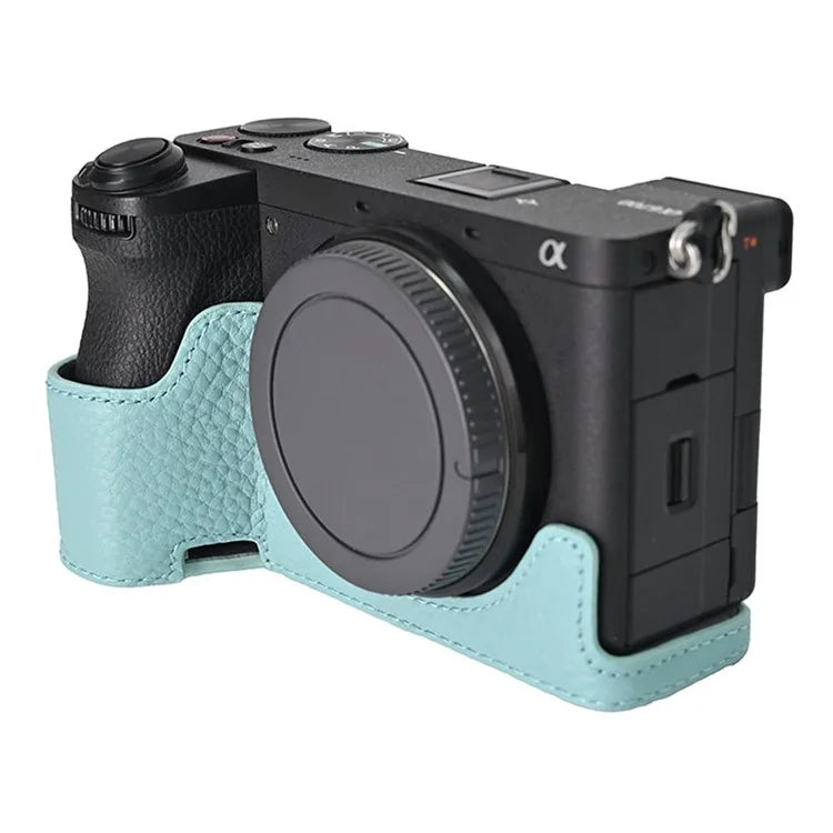 For Sony A6700 Camera Bottom Cover Case Large Opening Design Genuine Cow Leather Protector