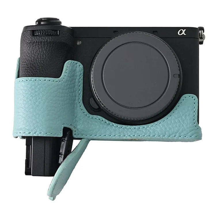 For Sony A6700 Camera Bottom Cover Case Large Opening Design Genuine Cow Leather Protector