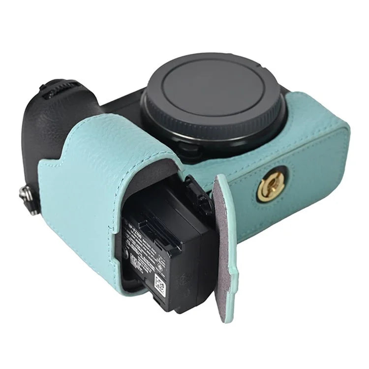 For Sony A6700 Camera Bottom Cover Case Large Opening Design Genuine Cow Leather Protector