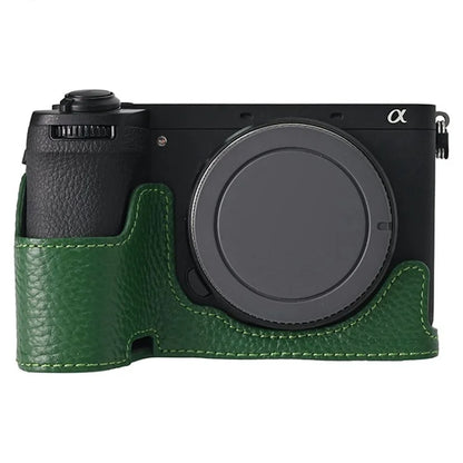 For Sony A6700 Camera Bottom Cover Case Large Opening Design Genuine Cow Leather Protector