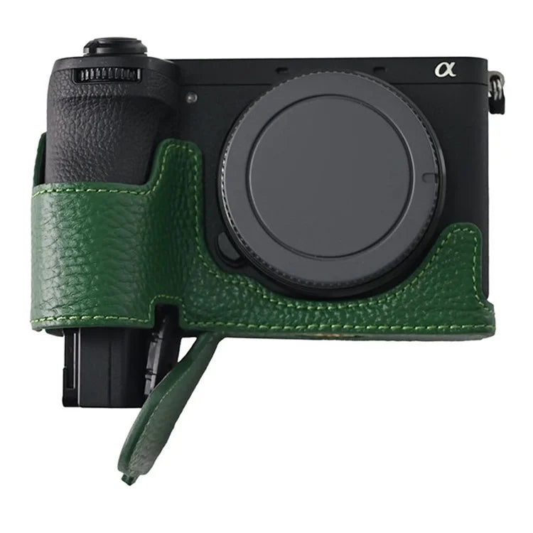 For Sony A6700 Camera Bottom Cover Case Large Opening Design Genuine Cow Leather Protector