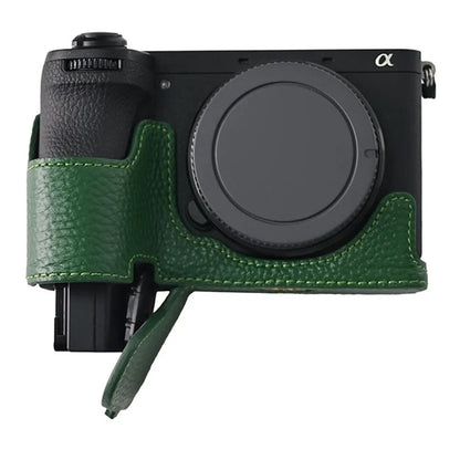 For Sony A6700 Camera Bottom Cover Case Large Opening Design Genuine Cow Leather Protector