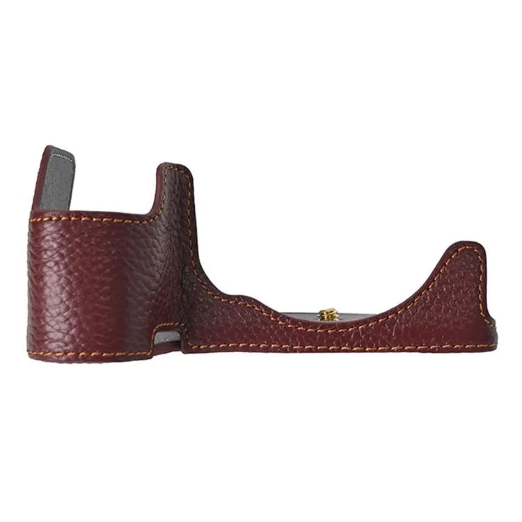 For Sony A6700 Camera Bottom Cover Case Large Opening Design Genuine Cow Leather Protector