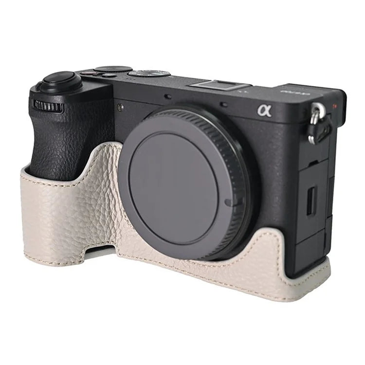 For Sony A6700 Camera Bottom Cover Case Large Opening Design Genuine Cow Leather Protector