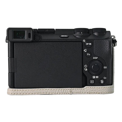 For Sony A6700 Camera Bottom Cover Case Large Opening Design Genuine Cow Leather Protector