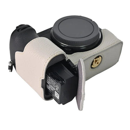 For Sony A6700 Camera Bottom Cover Case Large Opening Design Genuine Cow Leather Protector