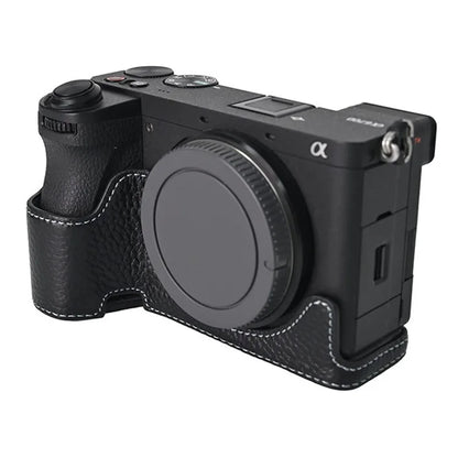 For Sony A6700 Camera Bottom Cover Case Large Opening Design Genuine Cow Leather Protector