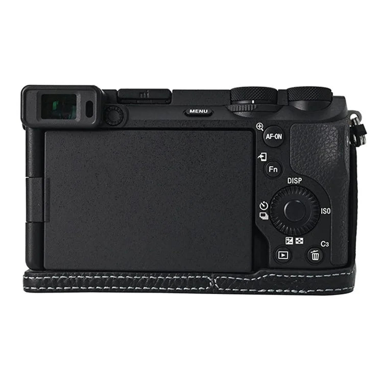 For Sony A6700 Camera Bottom Cover Case Large Opening Design Genuine Cow Leather Protector