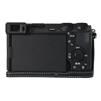 For Sony A6700 Camera Bottom Cover Case Large Opening Design Genuine Cow Leather Protector