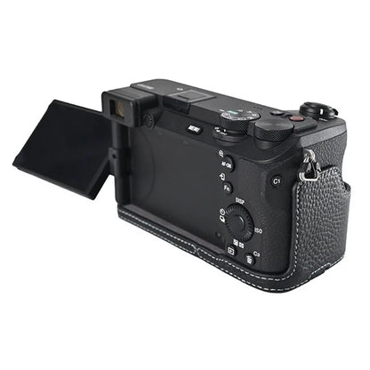 For Sony A6700 Camera Bottom Cover Case Large Opening Design Genuine Cow Leather Protector