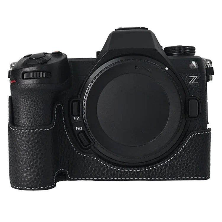 For Nikon Z6 III Camera Case Large Cutout Genuine Cow Leather Protective Cover
