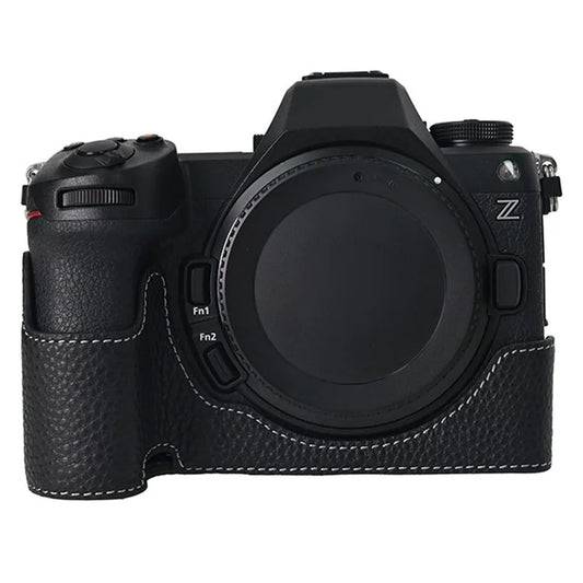 For Nikon Z6 III Camera Case Large Cutout Genuine Cow Leather Protective Cover