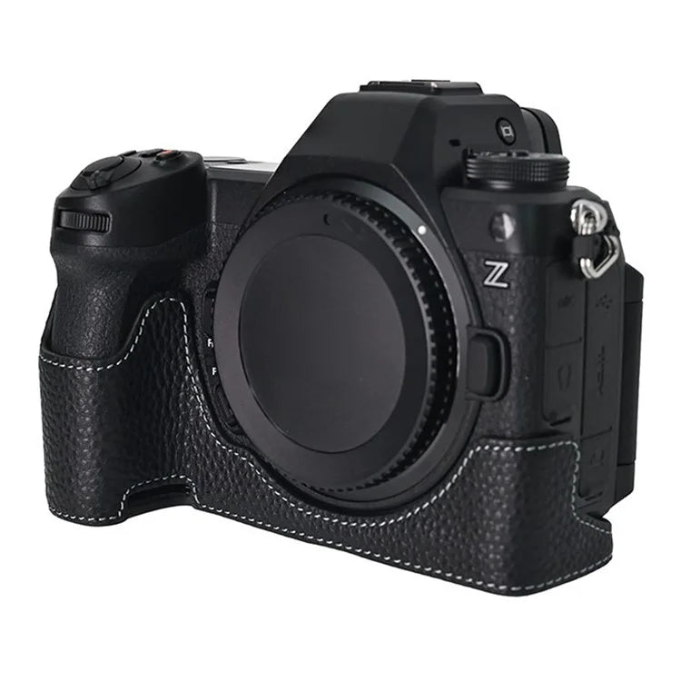 For Nikon Z6 III Camera Case Large Cutout Genuine Cow Leather Protective Cover