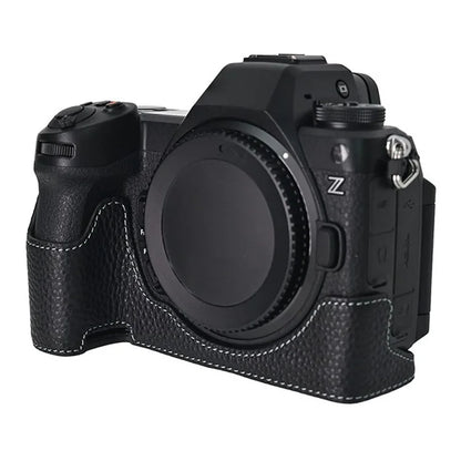 For Nikon Z6 III Camera Case Large Cutout Genuine Cow Leather Protective Cover