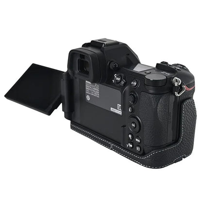 For Nikon Z6 III Camera Case Large Cutout Genuine Cow Leather Protective Cover
