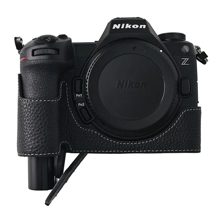 For Nikon Z6 III Camera Case Large Cutout Genuine Cow Leather Protective Cover