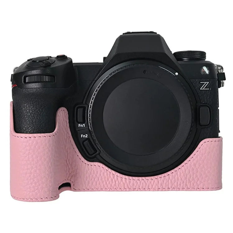 For Nikon Z6 III Camera Case Large Cutout Genuine Cow Leather Protective Cover