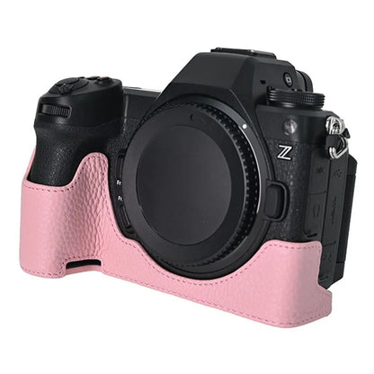 For Nikon Z6 III Camera Case Large Cutout Genuine Cow Leather Protective Cover