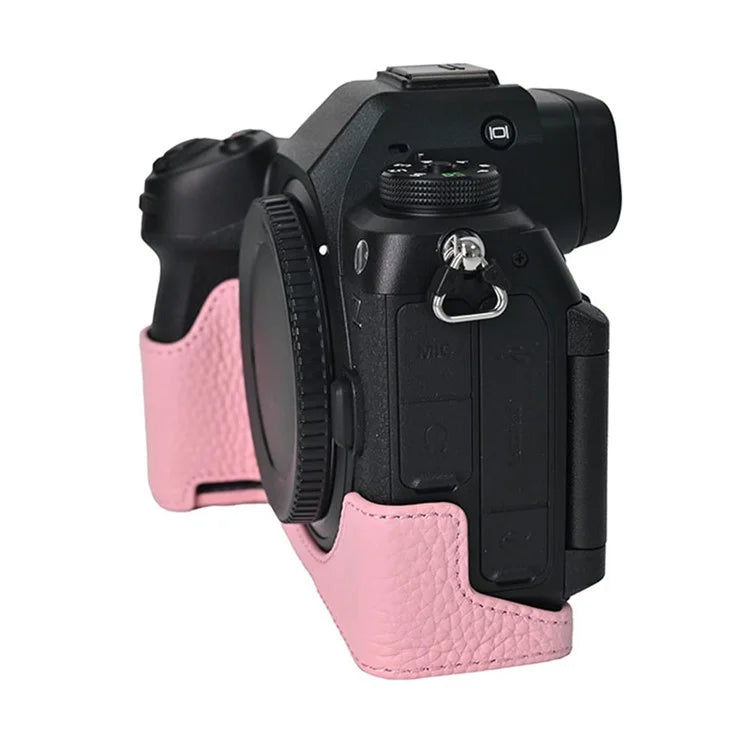For Nikon Z6 III Camera Case Large Cutout Genuine Cow Leather Protective Cover