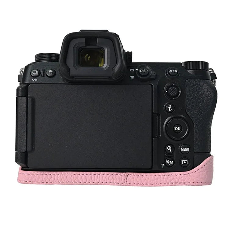 For Nikon Z6 III Camera Case Large Cutout Genuine Cow Leather Protective Cover