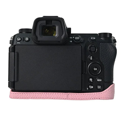 For Nikon Z6 III Camera Case Large Cutout Genuine Cow Leather Protective Cover