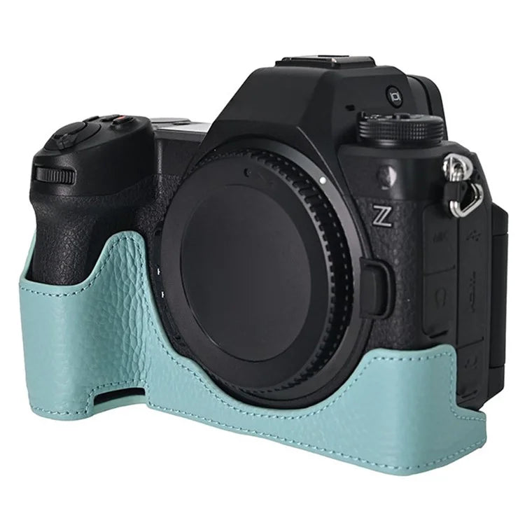 For Nikon Z6 III Camera Case Large Cutout Genuine Cow Leather Protective Cover