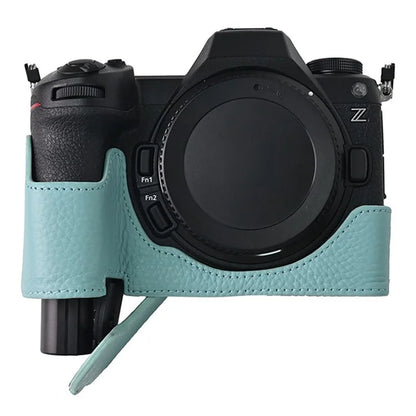 For Nikon Z6 III Camera Case Large Cutout Genuine Cow Leather Protective Cover