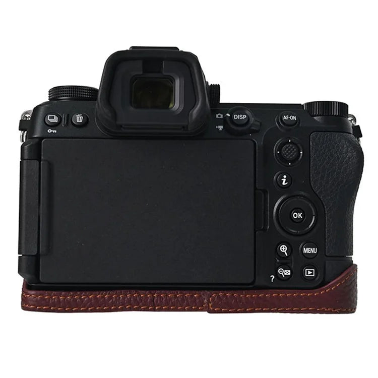 For Nikon Z6 III Camera Case Large Cutout Genuine Cow Leather Protective Cover