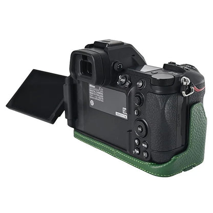 For Nikon Z6 III Camera Case Large Cutout Genuine Cow Leather Protective Cover
