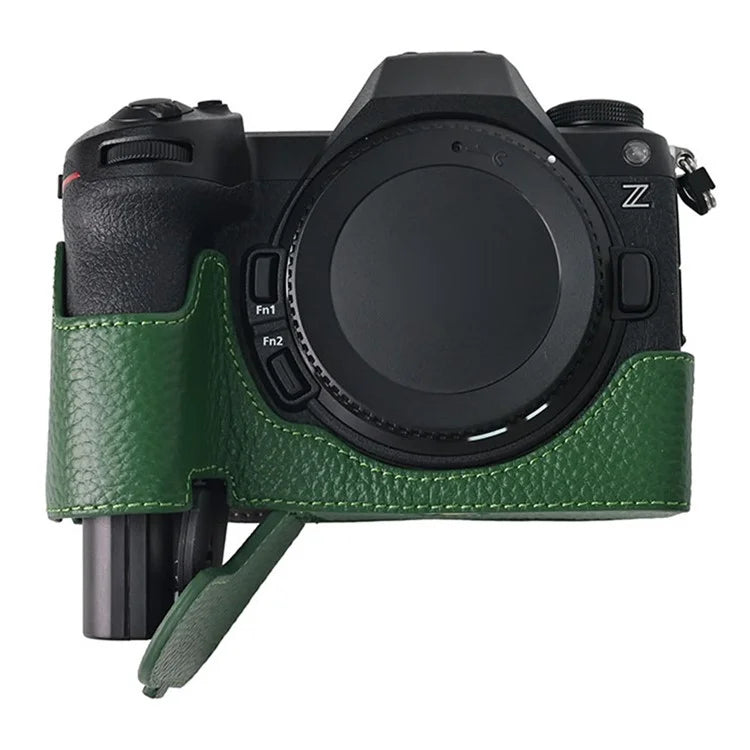 For Nikon Z6 III Camera Case Large Cutout Genuine Cow Leather Protective Cover