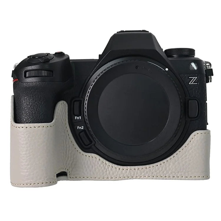 For Nikon Z6 III Camera Case Large Cutout Genuine Cow Leather Protective Cover