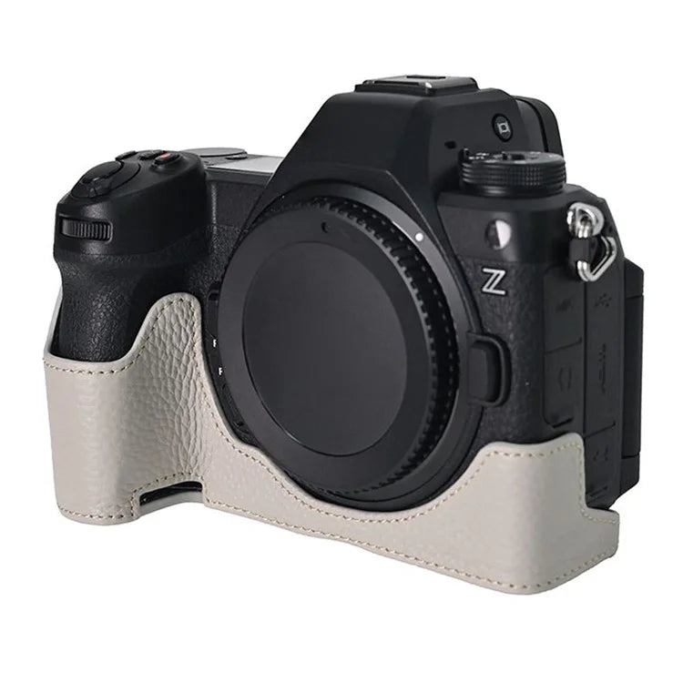 For Nikon Z6 III Camera Case Large Cutout Genuine Cow Leather Protective Cover