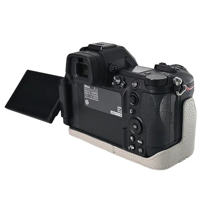 For Nikon Z6 III Camera Case Large Cutout Genuine Cow Leather Protective Cover