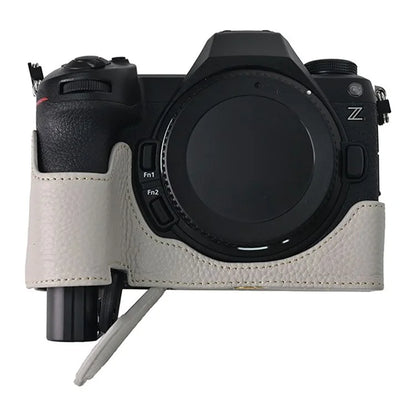 For Nikon Z6 III Camera Case Large Cutout Genuine Cow Leather Protective Cover