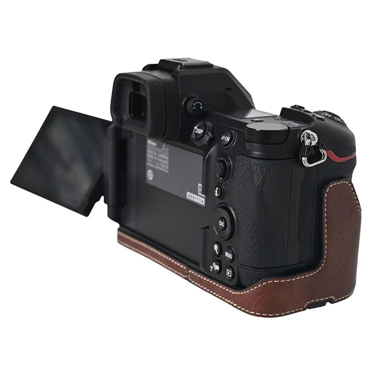 For Nikon Z6 III Camera Case Large Cutout Litchi Texture PU Leather Protective Cover