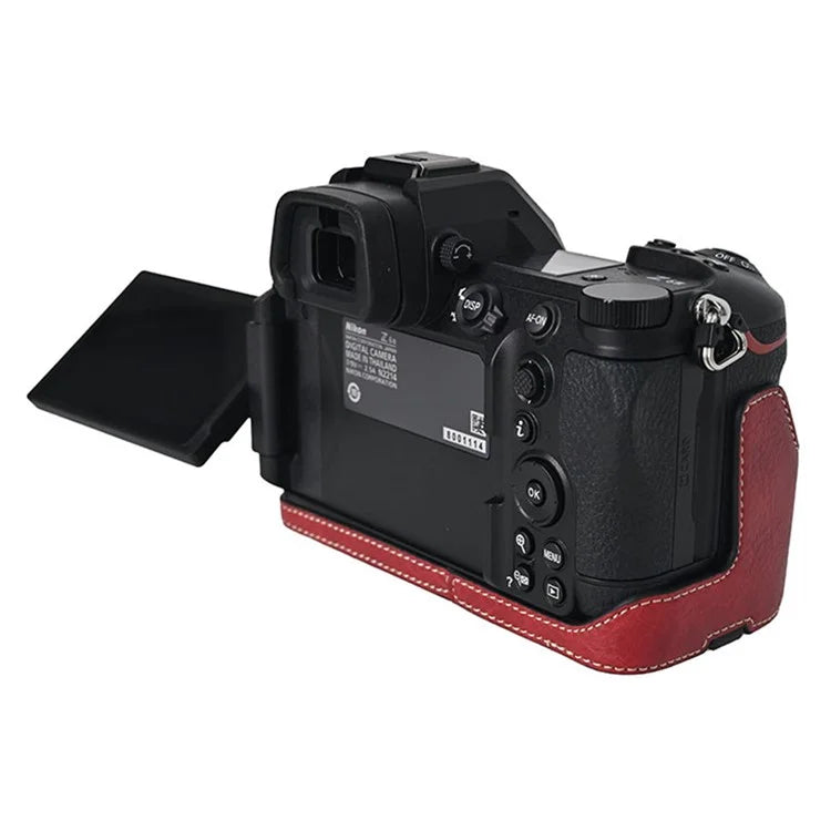 For Nikon Z6 III Camera Case Large Cutout Litchi Texture PU Leather Protective Cover