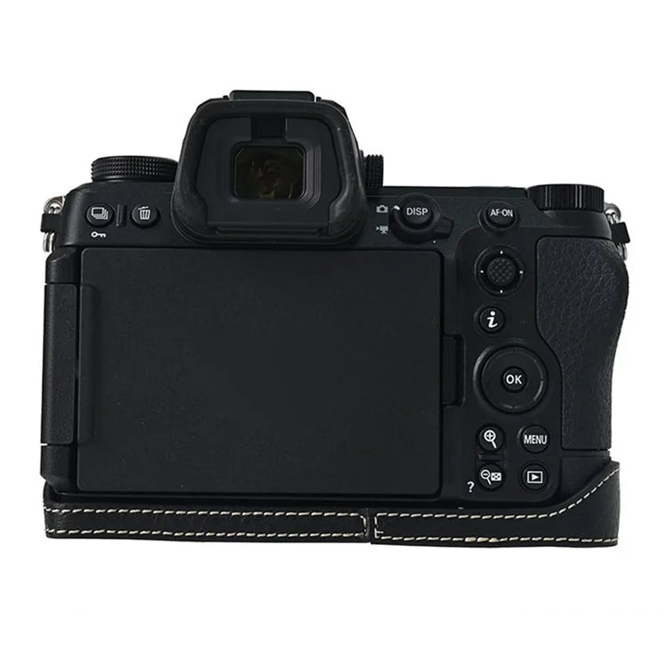 For Nikon Z6 III Camera Case with Shoulder Strap Large Cutout Litchi Texture PU Leather Protective Cover