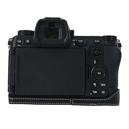 For Nikon Z6 III Camera Case with Shoulder Strap Large Cutout Litchi Texture PU Leather Protective Cover