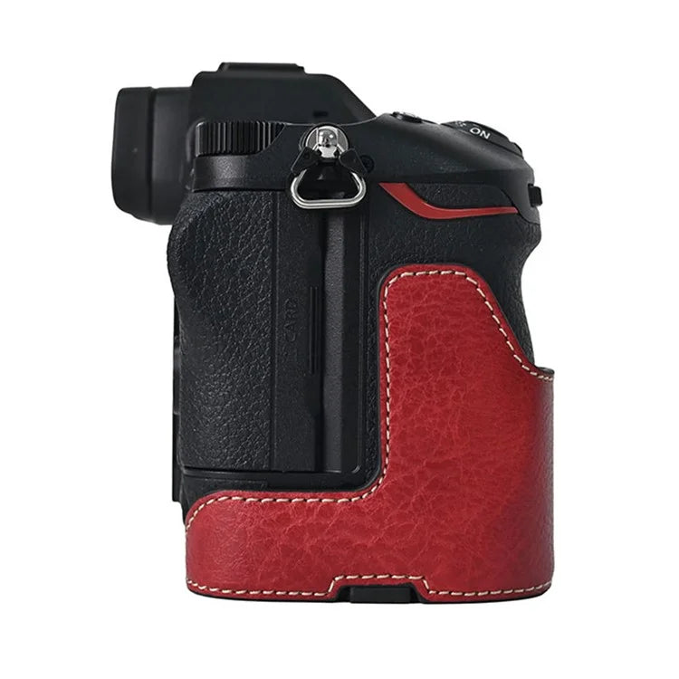 For Nikon Z6 III Camera Case with Shoulder Strap Large Cutout Litchi Texture PU Leather Protective Cover