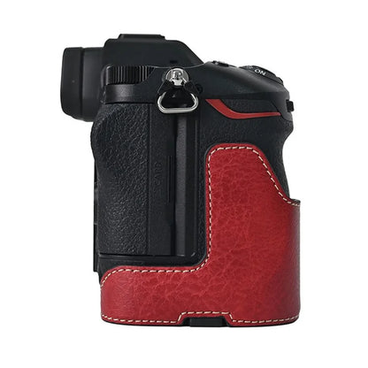 For Nikon Z6 III Camera Case with Shoulder Strap Large Cutout Litchi Texture PU Leather Protective Cover