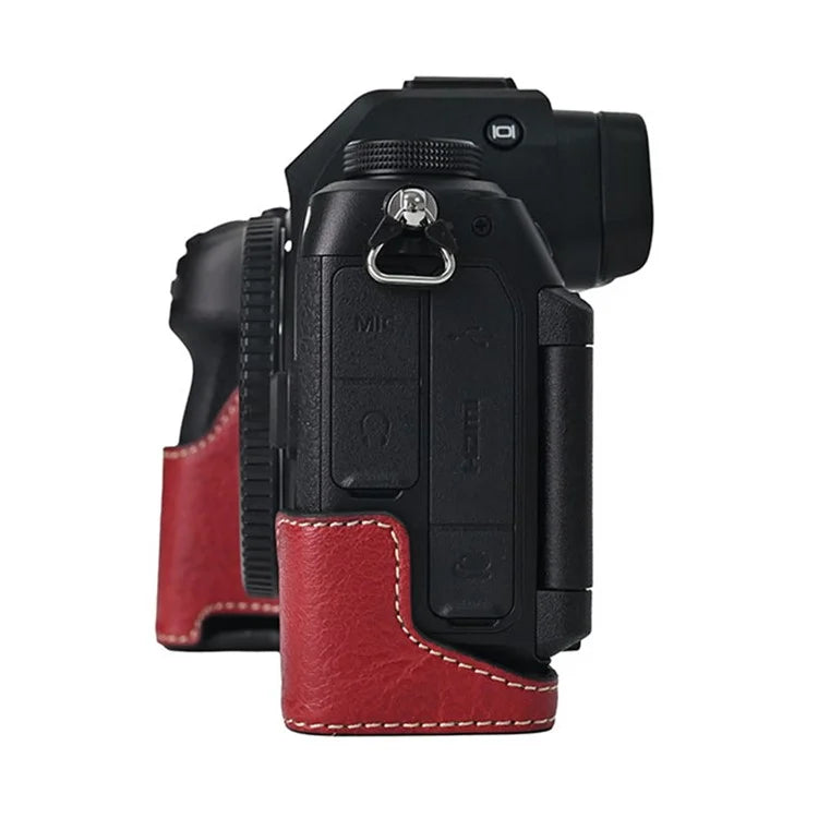 For Nikon Z6 III Camera Case with Shoulder Strap Large Cutout Litchi Texture PU Leather Protective Cover