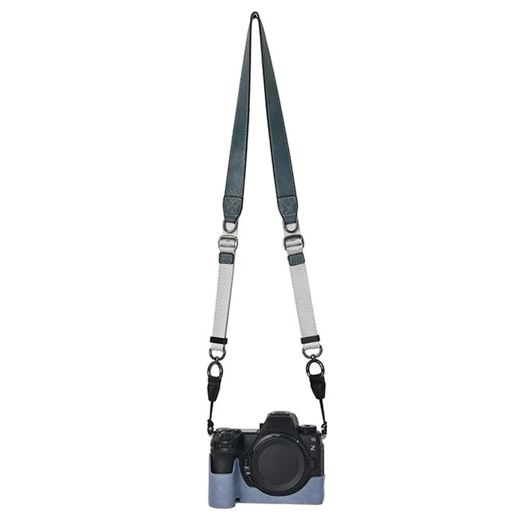 For Nikon Z6 III Camera Case with Shoulder Strap Large Cutout Litchi Texture PU Leather Protective Cover