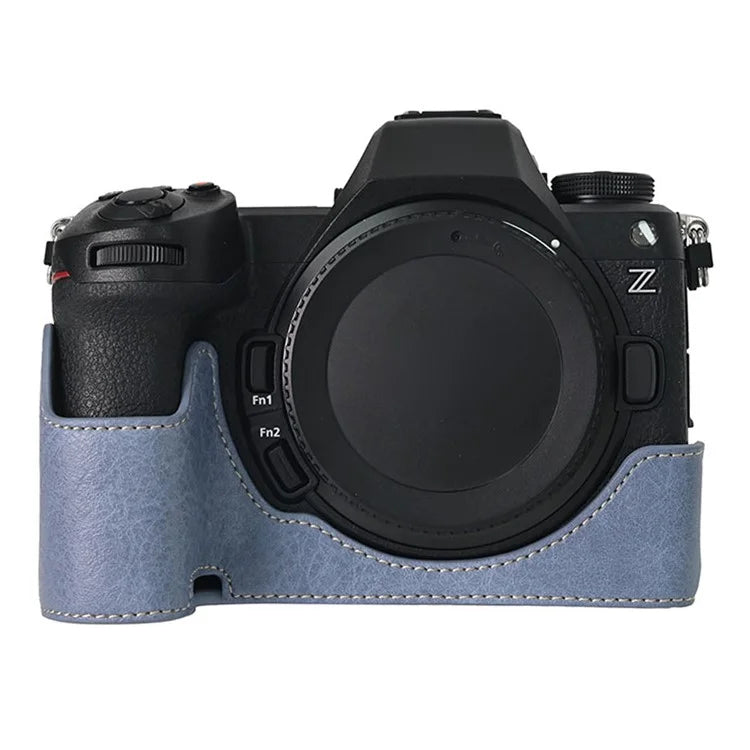For Nikon Z6 III Camera Case with Shoulder Strap Large Cutout Litchi Texture PU Leather Protective Cover