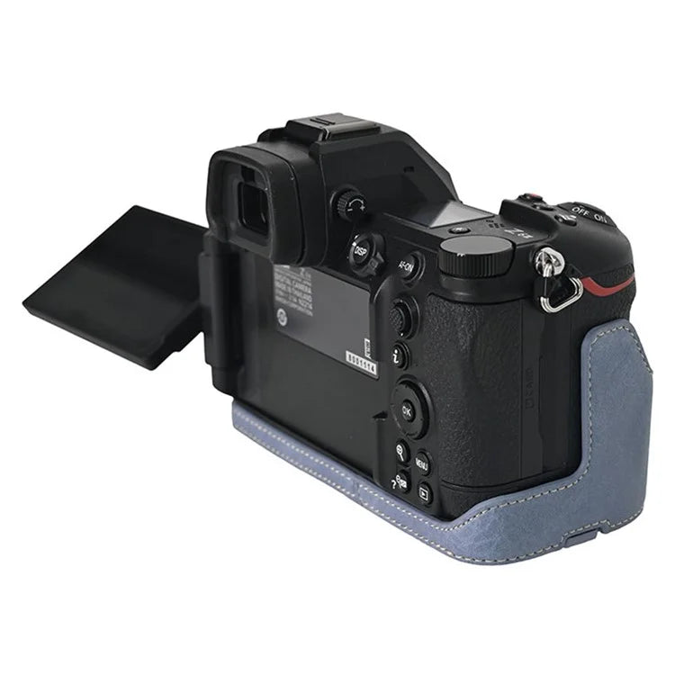 For Nikon Z6 III Camera Case with Shoulder Strap Large Cutout Litchi Texture PU Leather Protective Cover